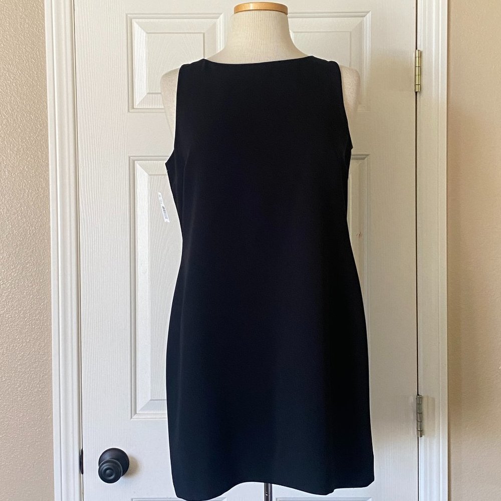 Louben Classic Petite Sleeveless Lined Sheath Stretch Litlle Black Dress Size 12